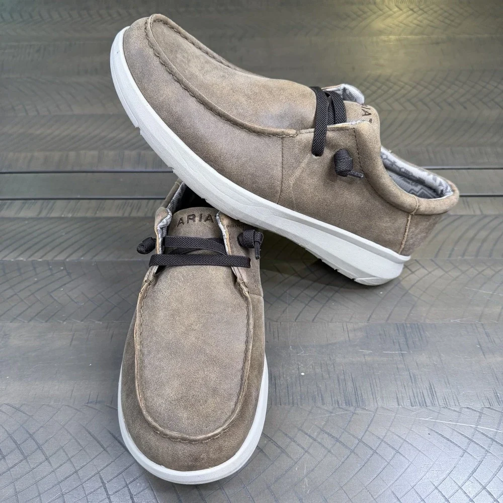 Ariat Hilo Brown Bomber Men's Sz 10 / 43 Moccasin Shoes Brown Slip On Boat Shoes